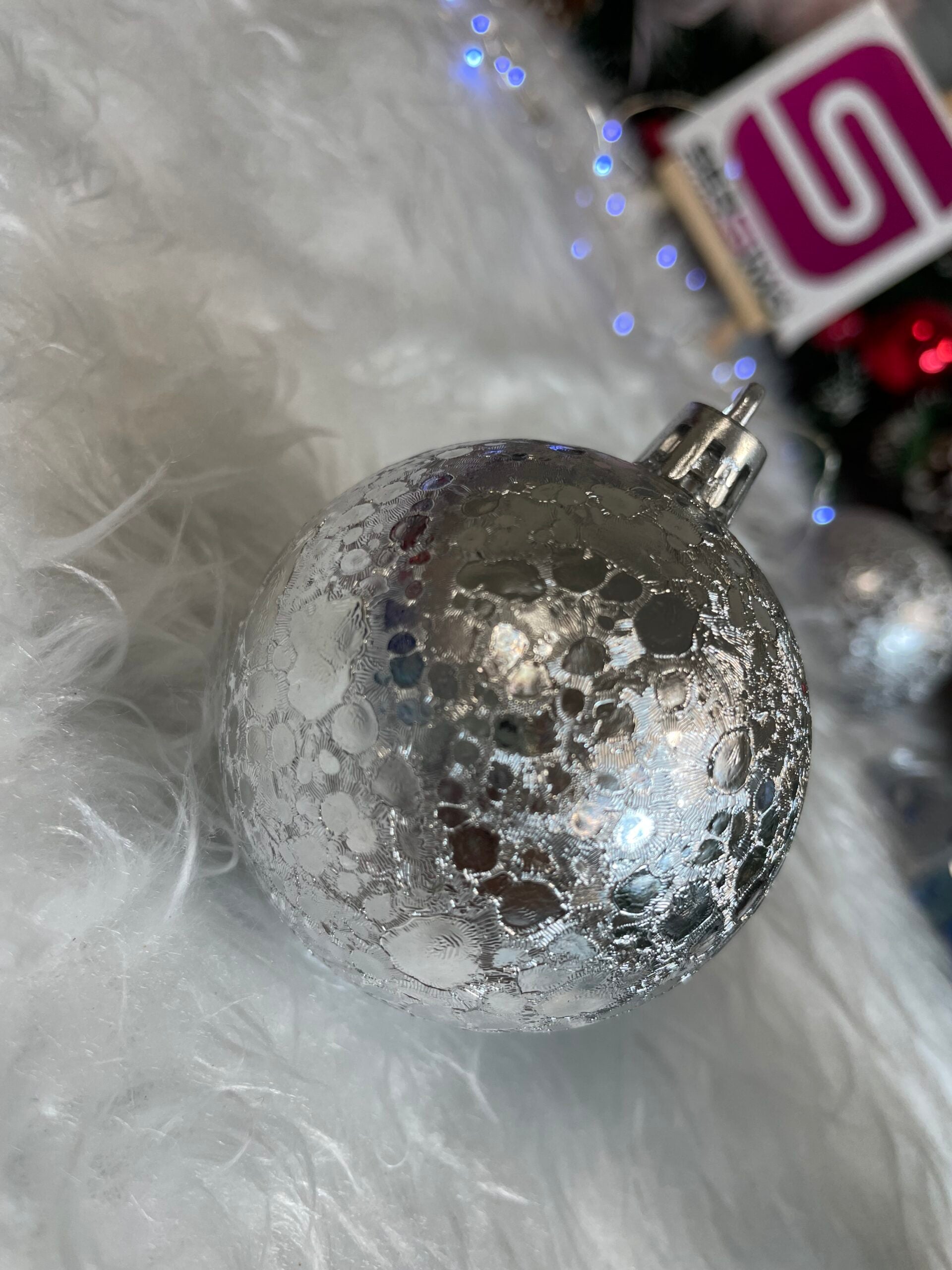 Set globuri de Craciun Inedit, 30 bucati, 6cm, transparente si albastru