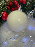 Set globuri de Craciun, 20 bucati, 8cm, alb perlat