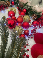 Set globuri de Craciun, 100 bucati, 3-6cm, rosu auriu