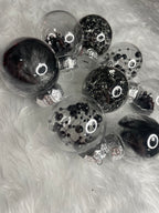 Set globuri de Craciun Inedit, 24 bucati, 5cm, transparente cu interior negru