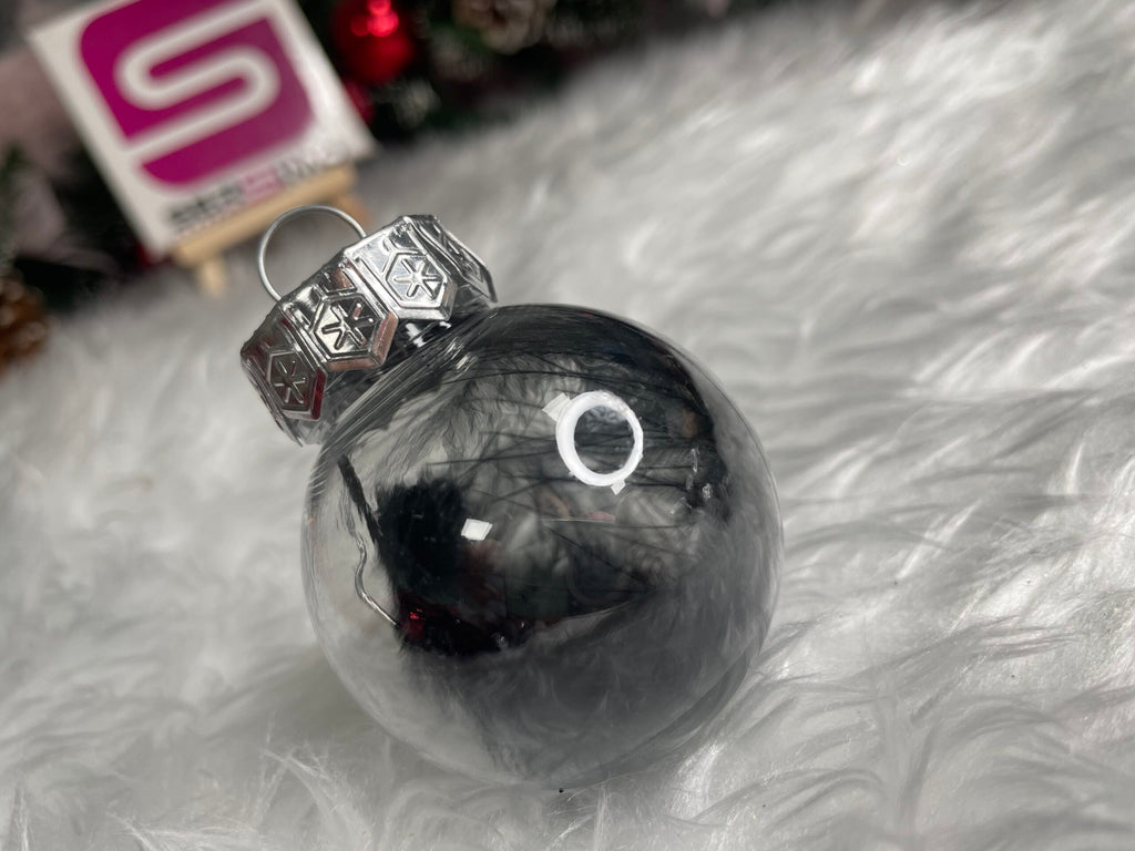 Set globuri de Craciun Inedit, 24 bucati, 5cm, transparente cu interior negru