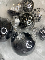 Set globuri de Craciun Inedit, 24 bucati, 5cm, transparente cu interior negru