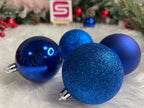 Set globuri de Craciun, 30 bucati, 3 modele, 6cm, albastru