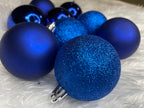 Set globuri de Craciun, 30 bucati, 3 modele, 6cm, albastru