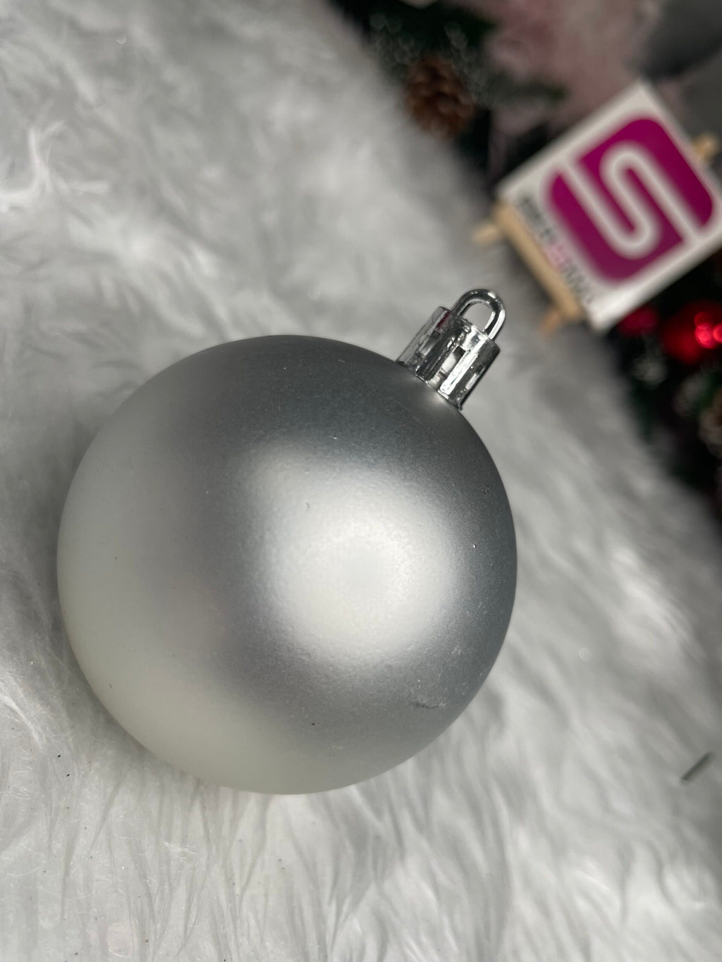 Set globuri de Craciun, 30 bucati, 3 modele, 6cm, argintiu