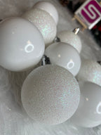 Set globuri de Craciun, 20 bucati, 6cm, alb perlat