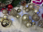 Set globuri de Craciun, 100 bucati, 3-6cm, auriu