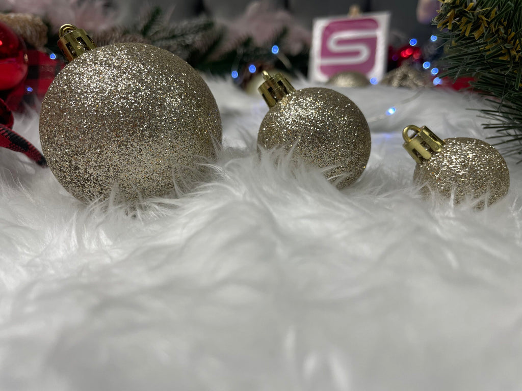 Set globuri de Craciun, 100 bucati, 3-6cm, auriu