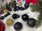 Set globuri de Craciun, 100 bucati, 3-6cm, negru auriu