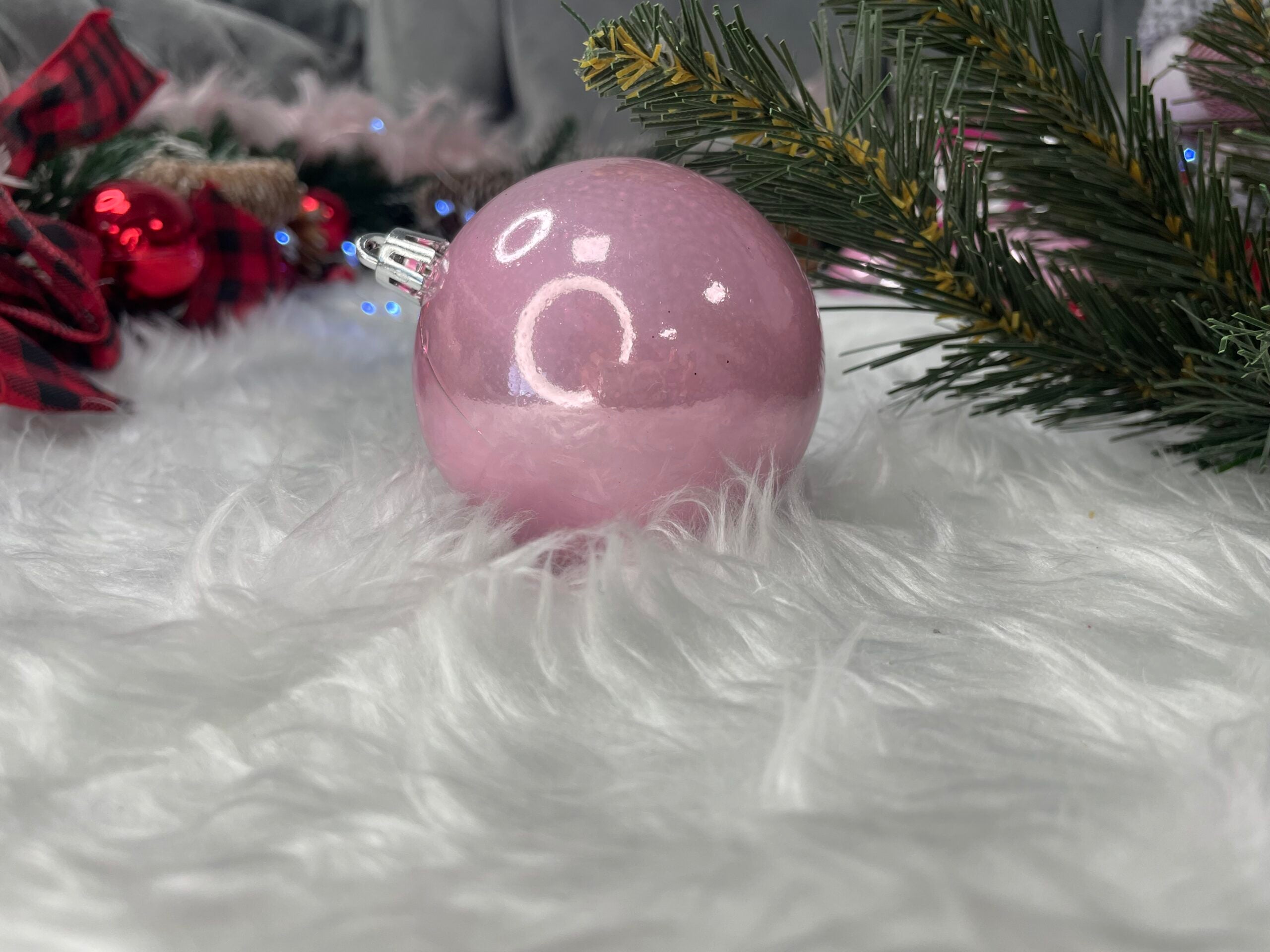 Set globuri de Craciun, 37 bucati, 3-8cm, roz