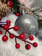 Set globuri de Craciun, 37 bucati, 3-8cm, argintiu
