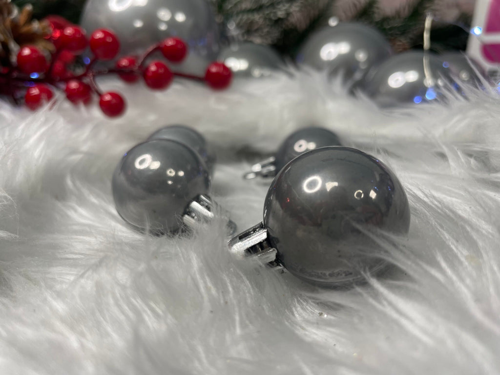 Set globuri de Craciun, 37 bucati, 3-8cm, argintiu