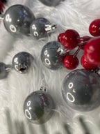 Set globuri de Craciun, 37 bucati, 3-8cm, argintiu