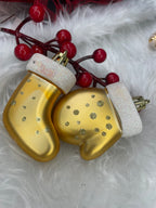 Set globuri si decoratiuni de Craciun, 77 piese, diverse dimensiuni, auriu