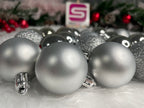 Set globuri de Craciun, 20 bucati, 3 modele, 4cm, argintiu