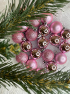 Set globuri de Craciun, 20 bucati, 3 modele, 4cm, roz