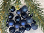 Set globuri de Craciun, 20 bucati, 3 modele, 4cm, albastru inchis