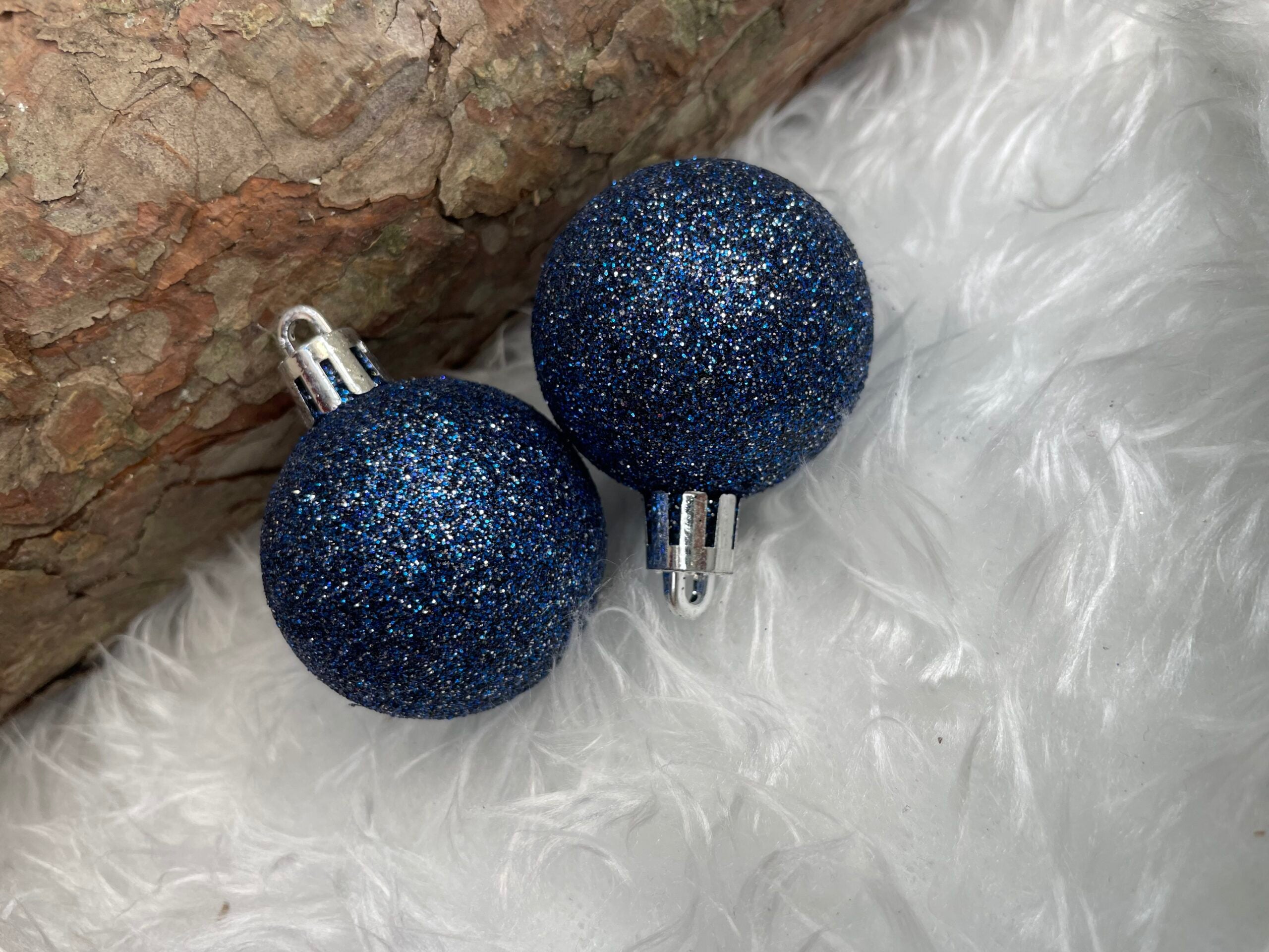 Set globuri de Craciun, 20 bucati, 3 modele, 4cm, albastru inchis