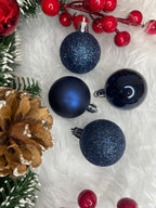 Set globuri de Craciun, 20 bucati, 3 modele, 4cm, albastru inchis