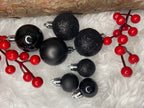 Set globuri de Craciun, 25 bucati, 3 modele, 2,5cm si 4cm, negru