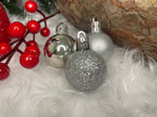 Set globuri de Craciun, 30 bucati, 3 modele, 3cm, argintiu