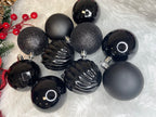 Set globuri de Craciun, 20 bucati, 5 modele, 6cm, negru