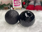 Set globuri de Craciun, 20 bucati, 5 modele, 6cm, negru