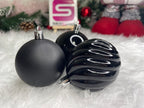 Set globuri de Craciun, 20 bucati, 5 modele, 6cm, negru