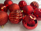 Set globuri de Craciun, 20 bucati, 5 modele, 6cm, rosu