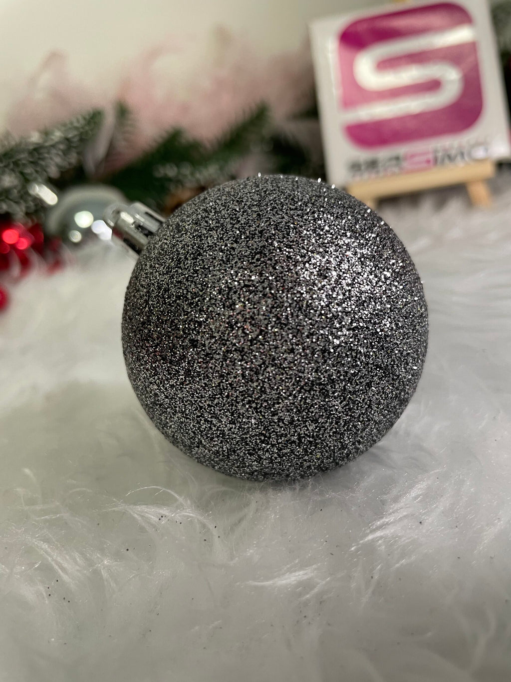 Set globuri de Craciun, 20 bucati, 5 modele, 6cm, argintiu