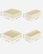 SONGMICS Organizator lenjerie set 8 cutii pliabile din material textil, pentru sertare si dulap, bej