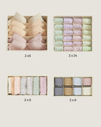 SONGMICS Organizator lenjerie set 8 cutii pliabile din material textil, pentru sertare si dulap, bej