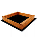 Ladita nisip din lemn 120x120 cm, cu margini rotunjite, maro natur