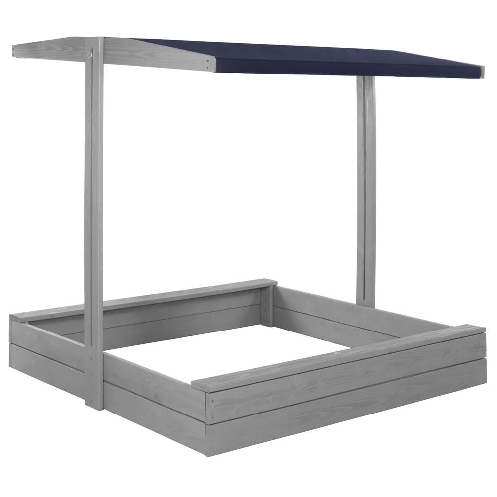 Lada nisip din lemn cu acoperis reglabil si capac, pliabila, 120x120x120 cm, gri