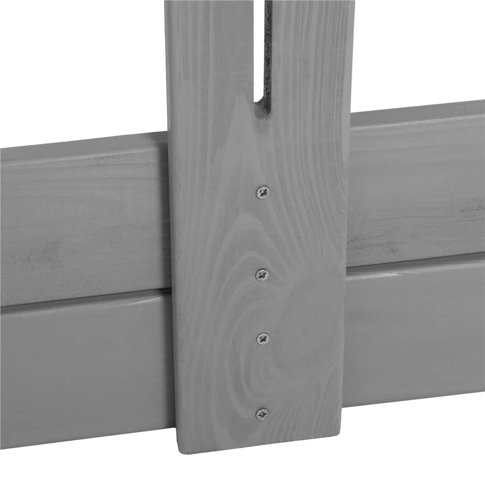 Lada nisip din lemn cu acoperis reglabil si capac, pliabila, 120x120x120 cm, gri