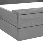 Lada nisip din lemn cu acoperis reglabil si capac, pliabila, 120x120x120 cm, gri