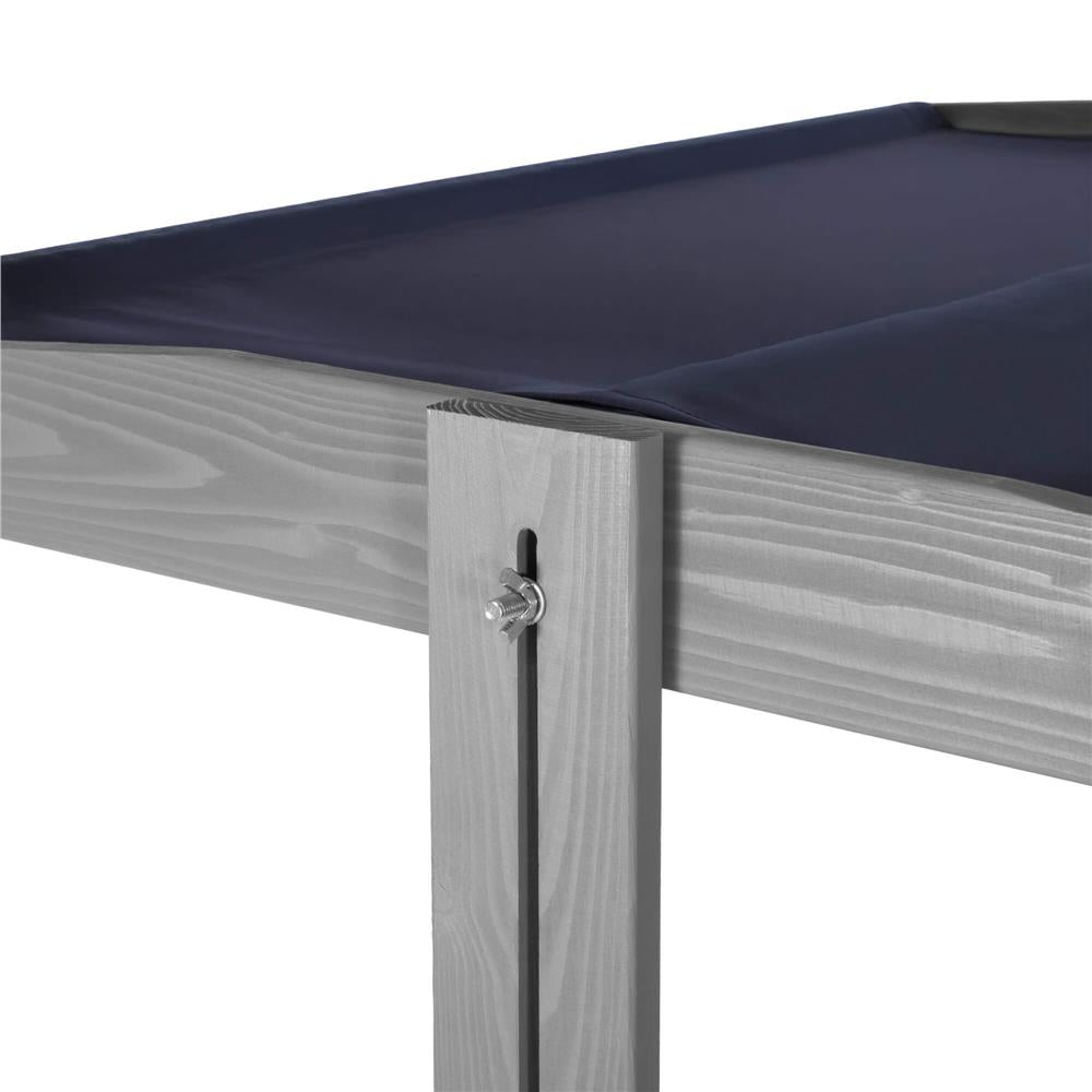 Lada nisip din lemn cu acoperis reglabil si capac, pliabila, 120x120x120 cm, gri