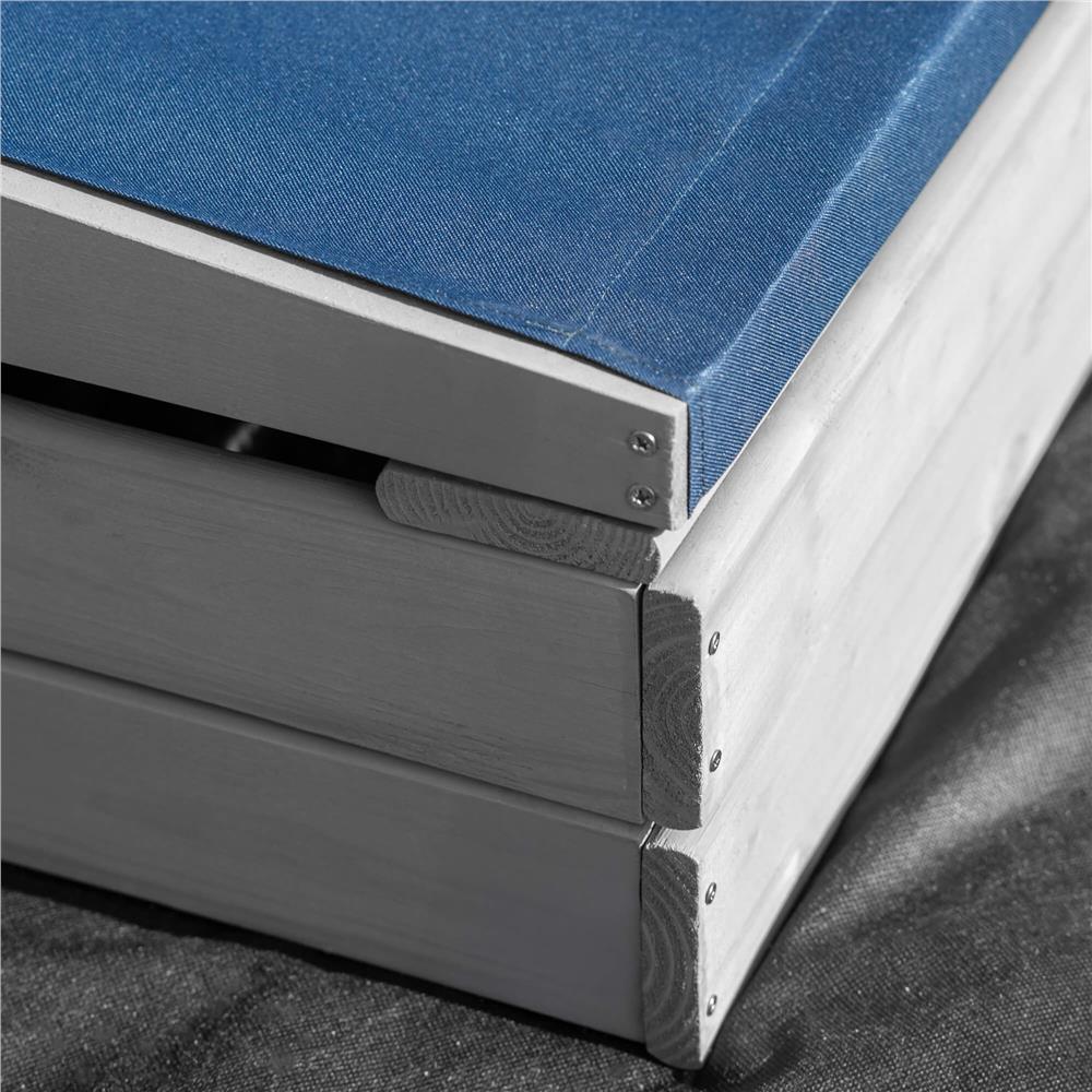 Lada nisip din lemn cu acoperis reglabil si capac, pliabila, 120x120x120 cm, gri