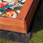 Lada nisip din lemn cu acoperis reglabil, 140x140x121 cm, maro