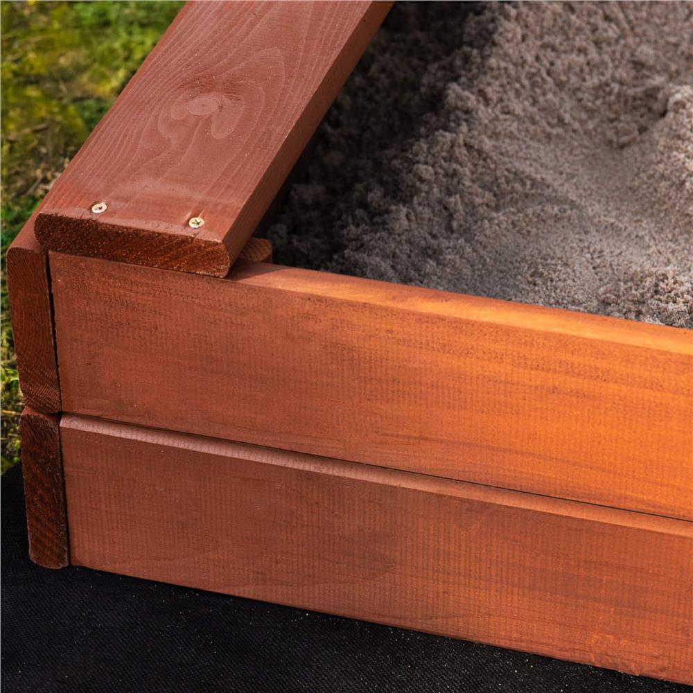 Lada nisip din lemn cu acoperis reglabil, 140x140x121 cm, maro