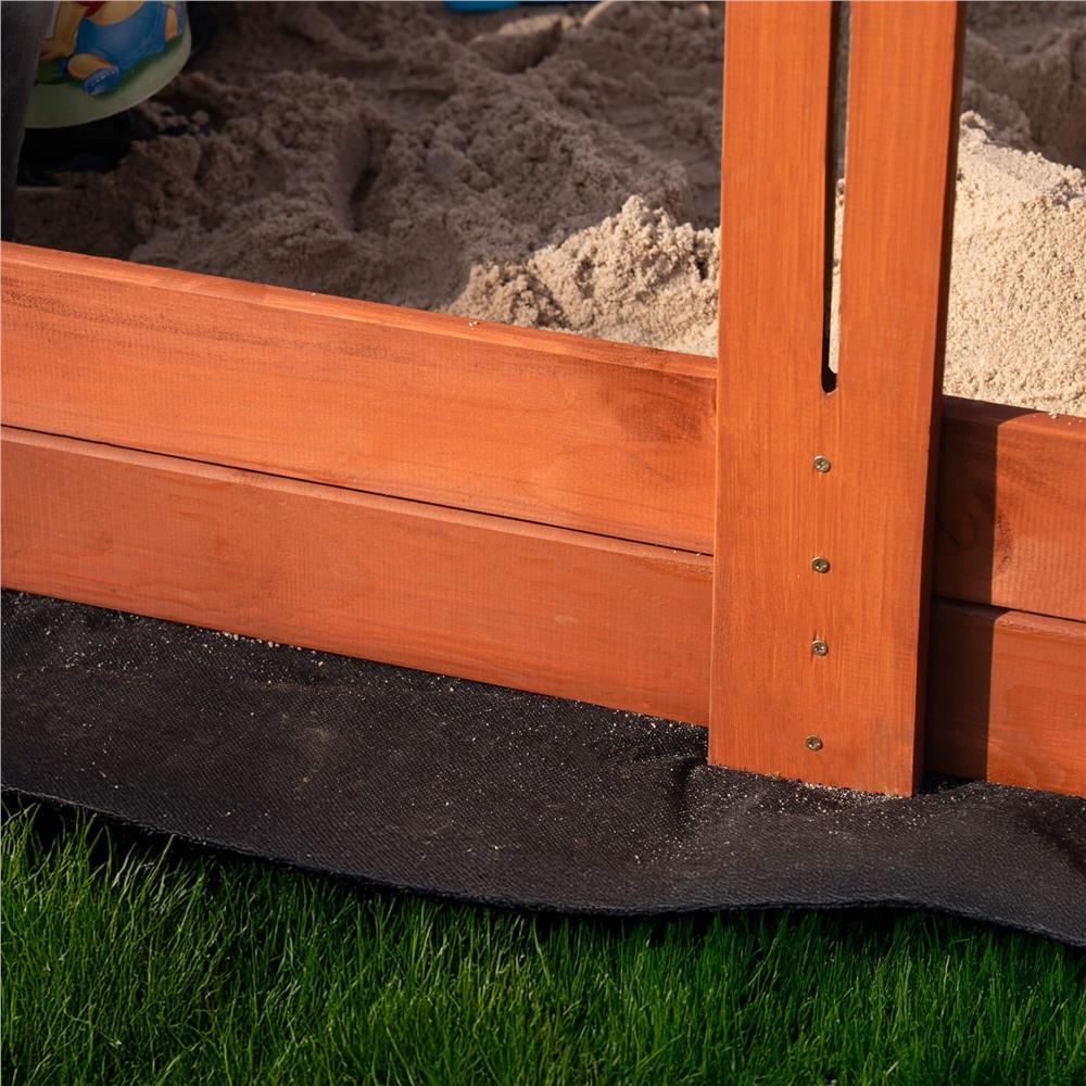 Lada nisip din lemn cu acoperis reglabil, 140x140x121 cm, maro