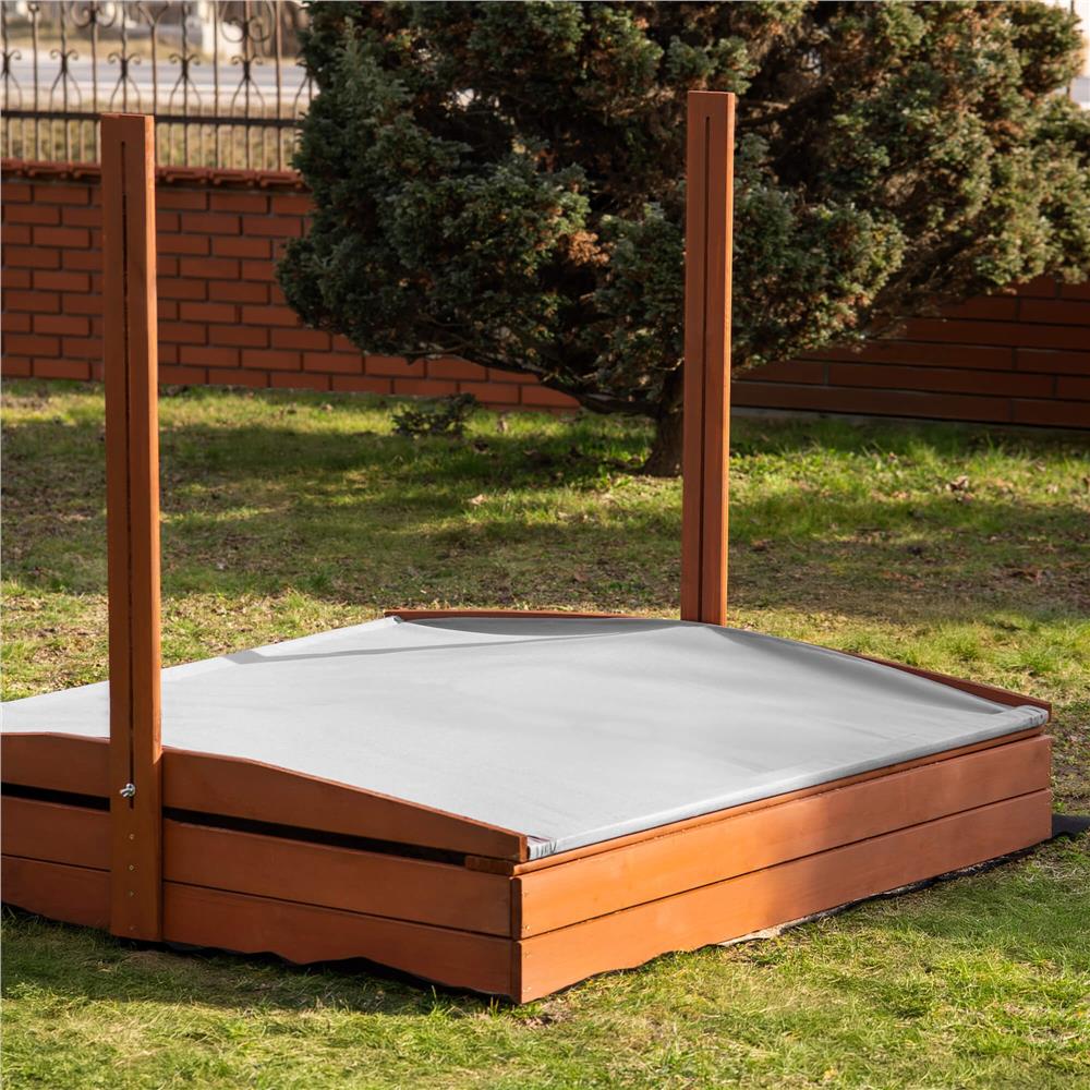 Lada nisip din lemn cu acoperis reglabil, 140x140x121 cm, maro