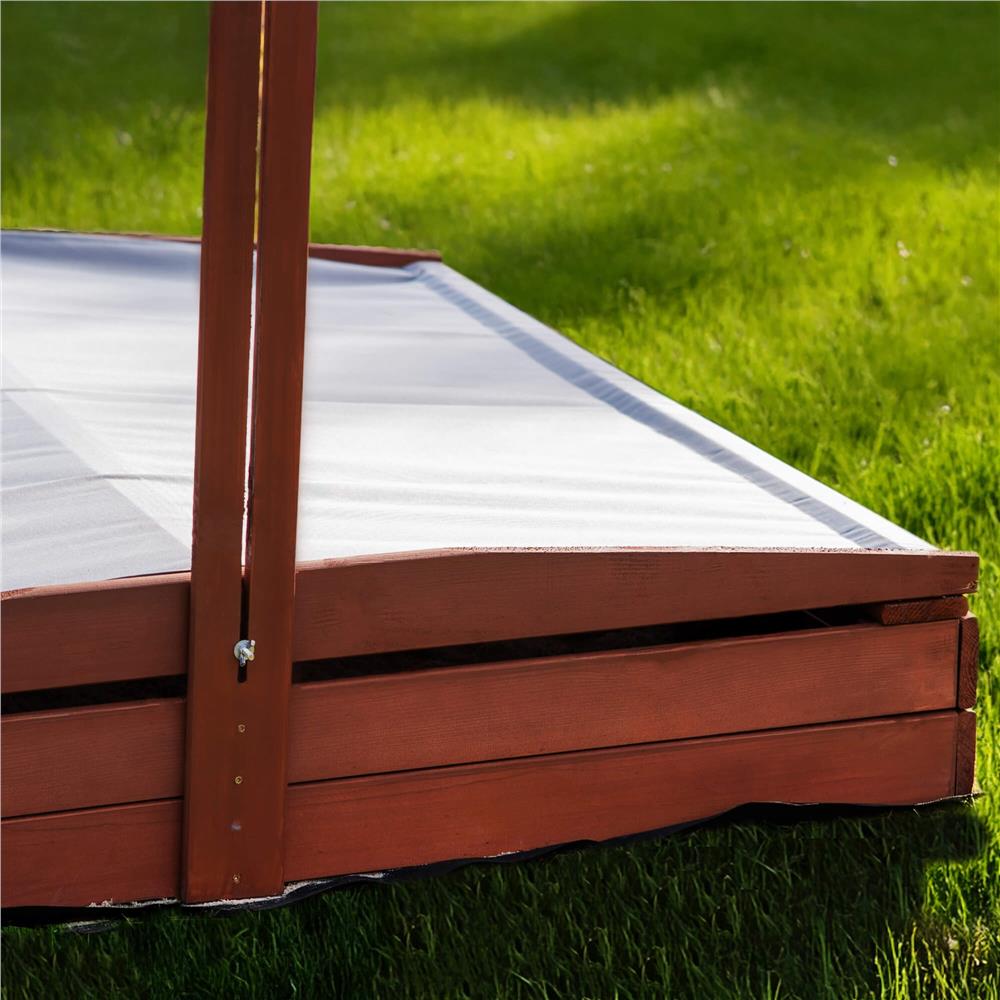 Lada nisip din lemn cu acoperis reglabil, 140x140x121 cm, maro