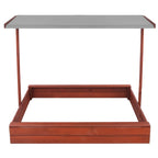 Lada nisip din lemn cu acoperis reglabil, 140x140x121 cm, maro