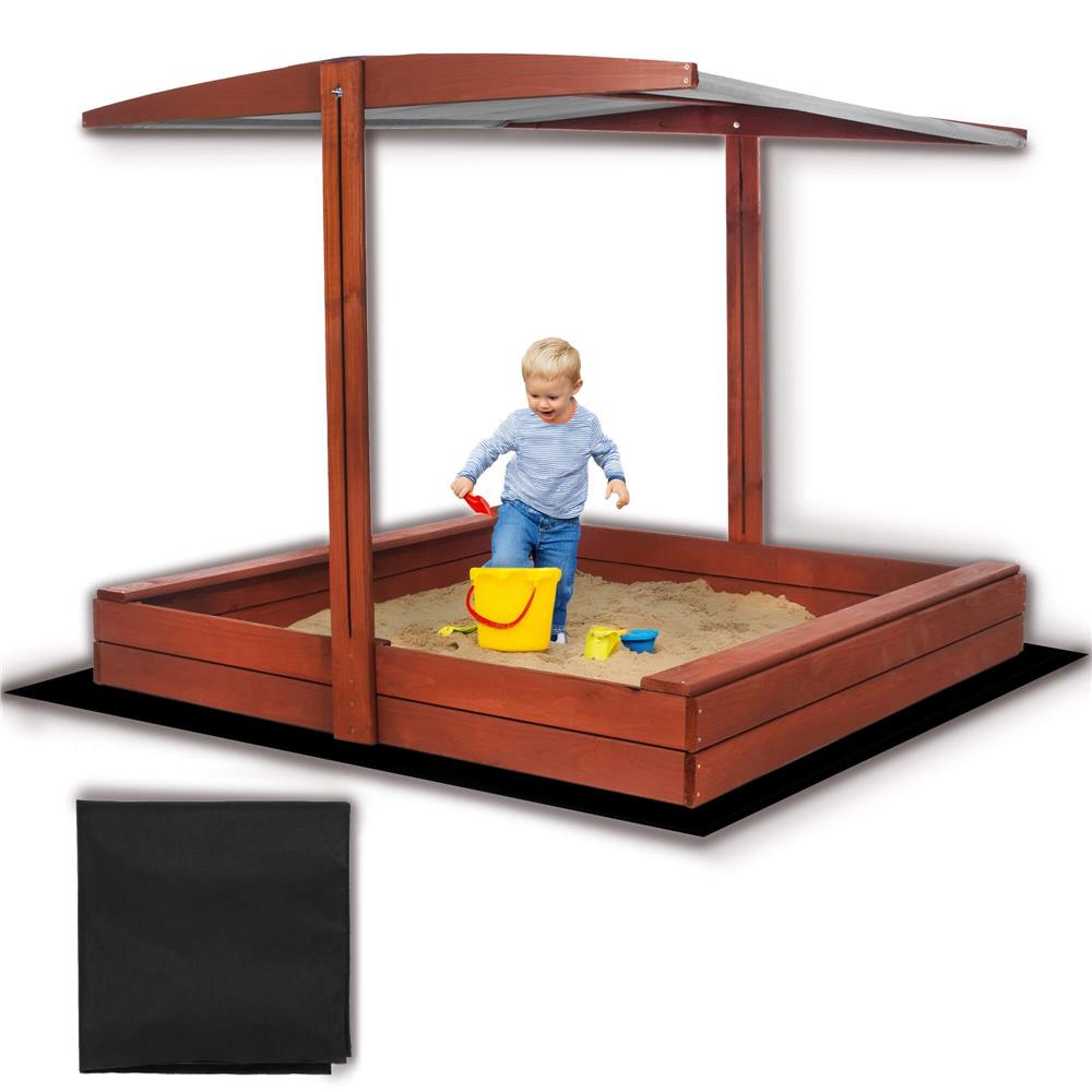 Lada nisip din lemn cu acoperis reglabil, 140x140x121 cm, maro