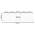 Bariera de protectie pentru copii, 318x75 cm, alba – 5 panouri, poarta cu blocare, montaj pe perete