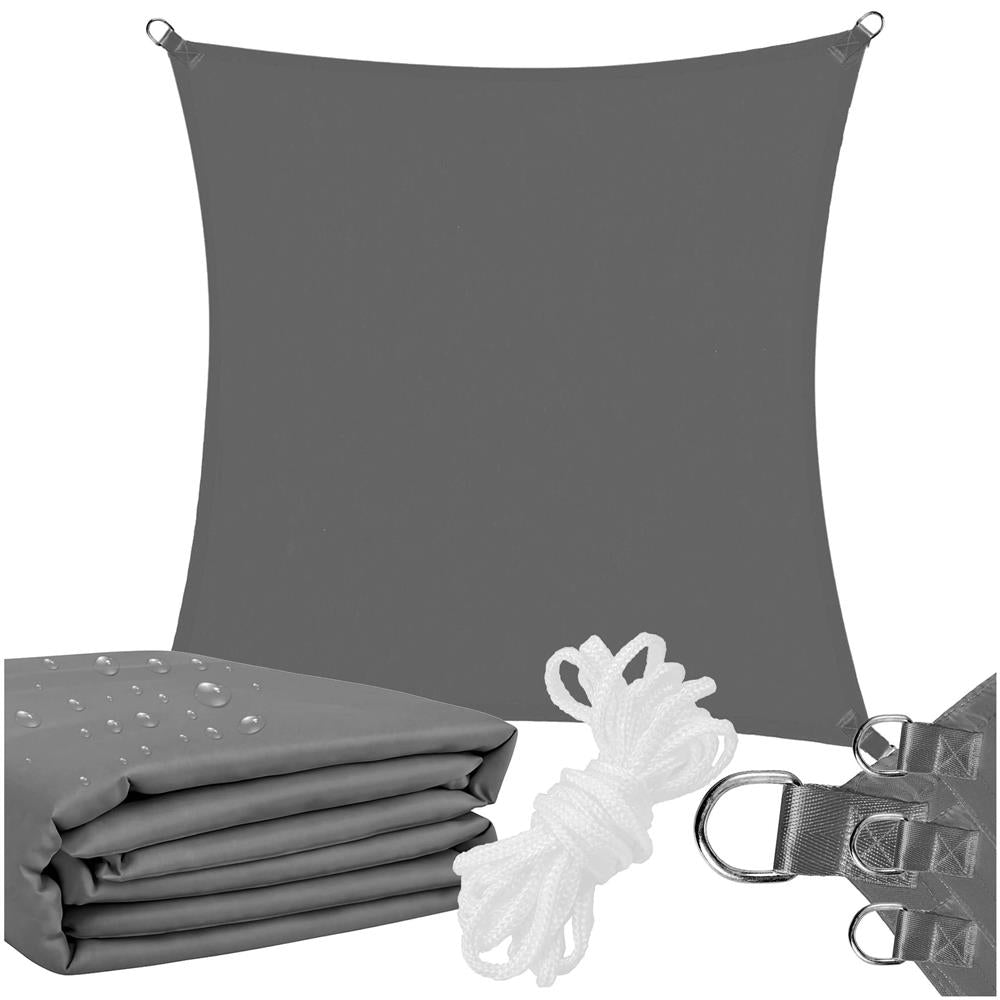 Prelata umbrire 4x4 m pentru terasa sau balcon, impermeabila, protectie UV, gri