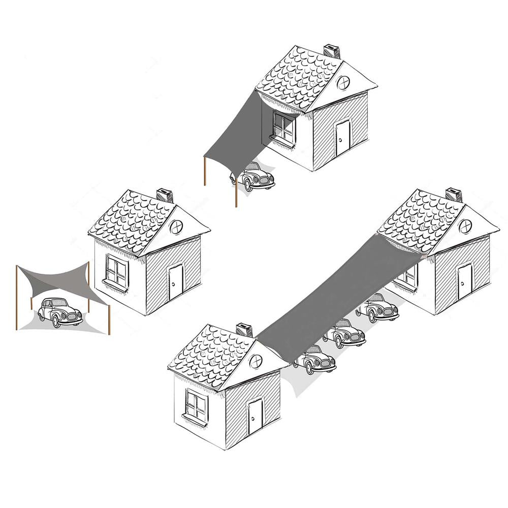 Prelata umbrire 3x3 m pentru terasa sau balcon, impermeabila, protectie UV, gri