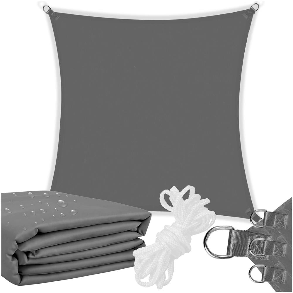 Prelata umbrire 3x3 m pentru terasa sau balcon, impermeabila, protectie UV, gri