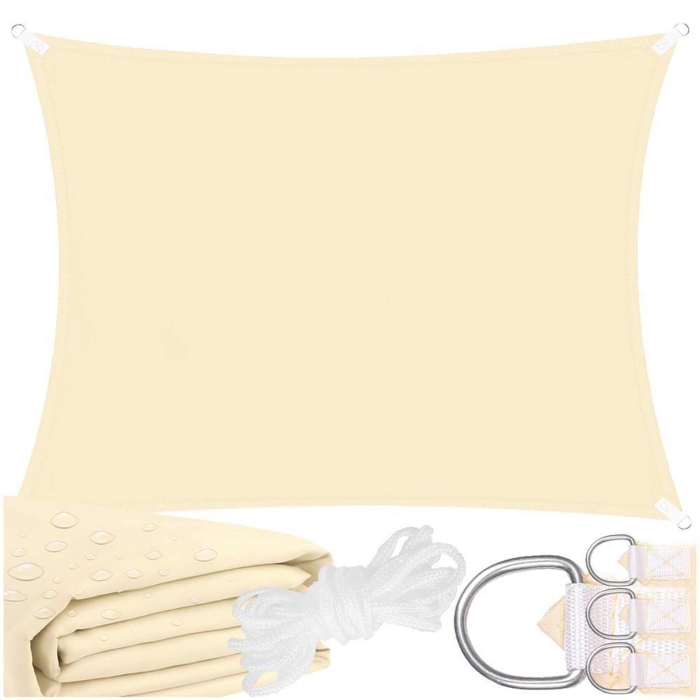 Prelata umbrire 4x3 m pentru terasa sau balcon, impermeabila, protectie UV, crem